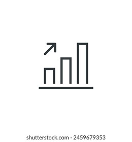 Bar chart diagram graph increase growth icon, vector illustration