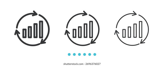 Symbol für Balkendiagramm. Dünne Linie Symbol Vektor