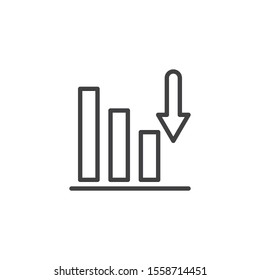Bar chart diagram line icon. linear style sign for mobile concept and web design. Business graph statistic outline vector icon. Symbol, logo illustration. Vector graphics