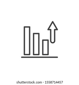 Bar chart diagram line icon. linear style sign for mobile concept and web design. Business graph statistic outline vector icon. Symbol, logo illustration. Vector graphics
