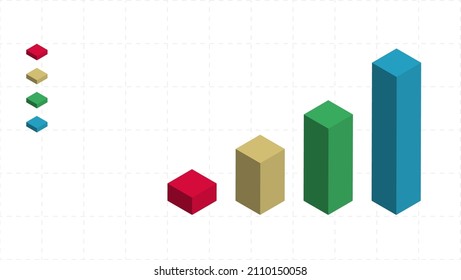 bar chart with different color. business statistic information on white background. vector illustration