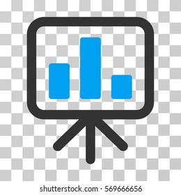 Bar Chart Display icon. Vector illustration style is flat iconic bicolor symbol, blue and gray colors, transparent background. Designed for web and software interfaces.