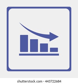 Bar Chart Down Line Icon.