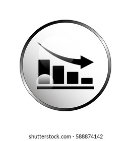 Bar chart down line icon.