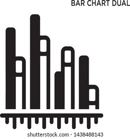 Bar chart dual information icon