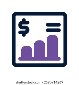 bar chart dual tone icon. vector icon for your website, mobile, presentation, and logo design.