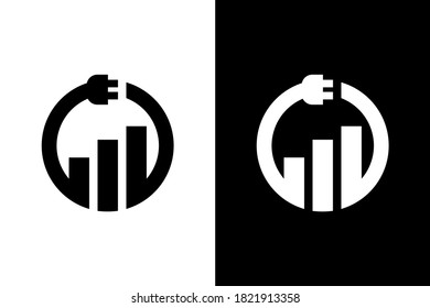 Concepto de diseño eléctrico de gráfico de barras. Muy adecuado para diversos fines comerciales, también para ícono, símbolo y muchos más.