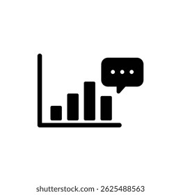 Bar Chart with Feedback Bubble for Business Performance and Customer Insight Concept