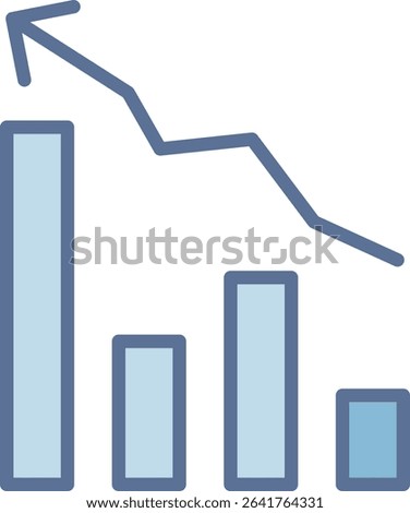Bar Chart Filled Blue Tone Icon