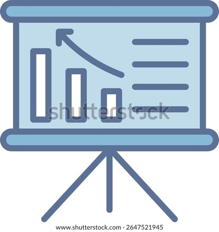 Bar Chart Filled Blue Tone Icon