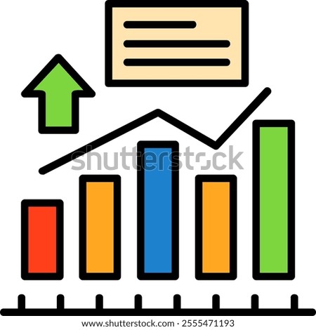 Bar chart Filled Style Icon Design