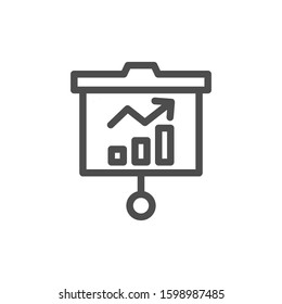 Bar Chart Flat Design Line Vector