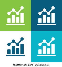 Bar Chart Flat four color minimal icon set