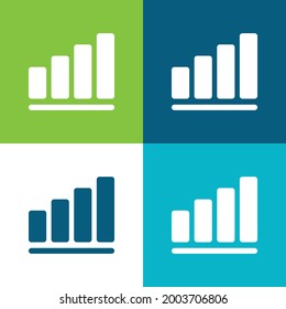 Bar Chart Flat four color minimal icon set