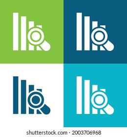 Bar Chart Flat four color minimal icon set