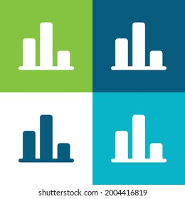 Bar Chart Flat four color minimal icon set