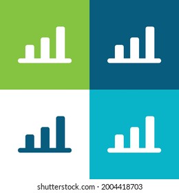Bar Chart Flat four color minimal icon set