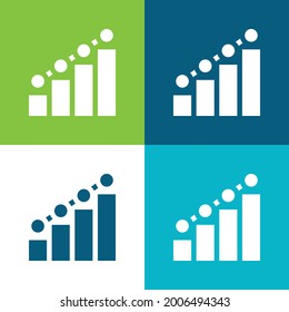 Bar Chart Flat four color minimal icon set