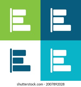 Bar Chart Flat four color minimal icon set