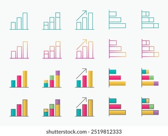 Bar Chart Flat Icon, stroke icon. Pixel Perfect. For Mobile and Web.