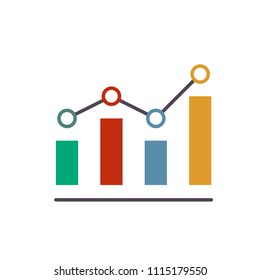 bar chart flat icon use for web ui - ux asset, pictogram, presentation, infographic, analytic, statistic