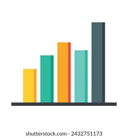 Bar chart flat vector illustration on white background