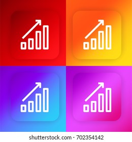 Bar chart four color gradient app icon set