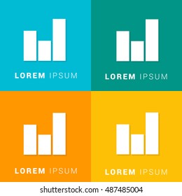 Bar Chart Four Color Material Designed Icon / Logo