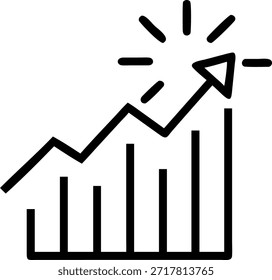 Gráfico de barras con concepto de flecha ascendente brillante como un simple gráfico de barras flotante con una flecha ascendente brillante que simboliza el dominio en el crecimiento y las tendencias. Aislado en un fondo blanco perfecto para infografías financieras o de negocios en el concepto de stock de fotos, espacio de copia para publicidad o Anuncio con foto realista como detalle de alta calidad --ar 7:2