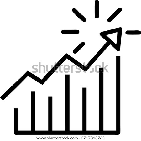 Bar chart with glowing upward arrow concept as A simple floating bar chart with a glowing upward arrow symbolizing mastery in growth and trends. Isolated on a white background perfect for financial or business infographics in Photo Stock Concept , copy space for advertisement or banner with Photo Realistic as high Quality Detail --ar 7:2
