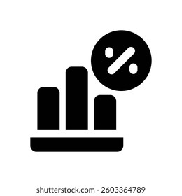 bar chart glyph icon. Strong and solid vector icon for websites, mobile interfaces, presentations, and visual branding. High quality and easy to edit.
