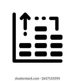 Icono de glifo de gráfico de barras. Icono de Vector fuerte y sólido para Sitios web, interfaces móviles, presentaciones y marca visual. Alta calidad y fácil de editar.