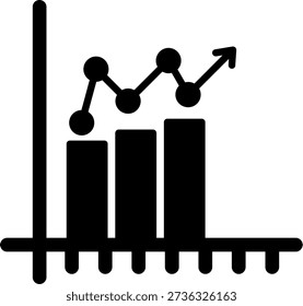 Bar Chart Glyph Vector Icon Design