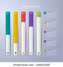 Gráfico de gráfico de barras Diagrama gráfico Análisis financiero Ilustración informativa de negocio estadístico
