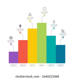 Gráfico de gráfico de barras Diagrama gráfico Análisis financiero Ilustración informativa de negocio estadístico