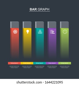 Gráfico de gráfico de barras Diagrama gráfico Análisis financiero Ilustración informativa de negocio estadístico
