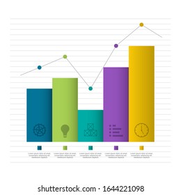 Bar Chart Graph Diagram Financial Analytic Statistical Business Infographic Illustration