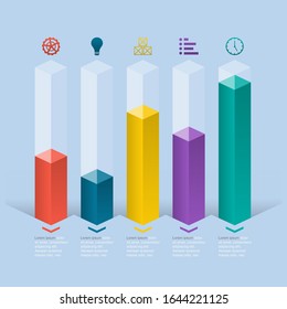 Bar Chart Graph Diagram Financial Analytic Statistical Business Infographic Illustration