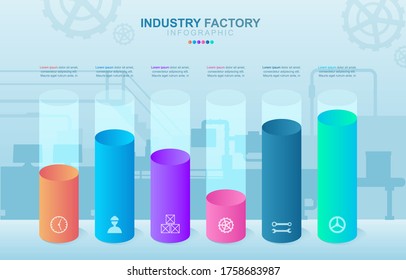 Bar Chart Graph Diagram Financial Analytics Statistical Factory Industrial Business Infographic