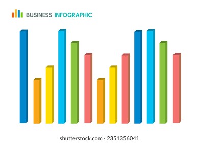 Bar Chart Graph Diagram Statistic Business Annual report colorful Infographic, illustration vector
