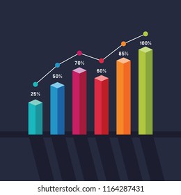 Bar Chart Graph Diagram Statistical Business Infographic Illustration
