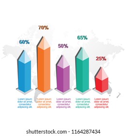 Bar Chart Graph Diagram Statistical Business Infographic Illustration