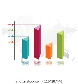 Bar Chart Graph Diagram Statistical Business Infographic Illustration