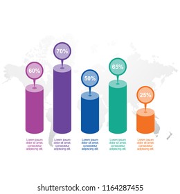 Bar Chart Graph Diagram Statistical Business Infographic Illustration