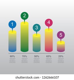 Bar Chart Graph Diagram Statistical Business Infographic Illustration