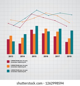 Bar Chart Graph Diagram Statistical Business Infographic Illustration