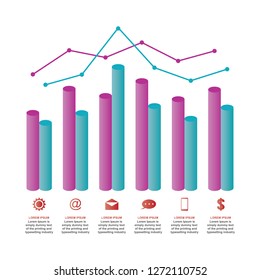 Bar Chart Graph Diagram Statistical Business Infographic Illustration