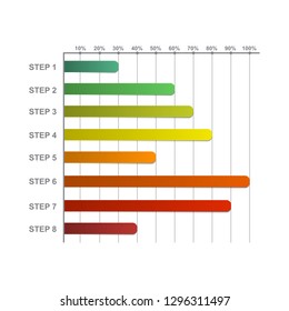 Bar Chart Graph Diagram Statistical Horizontal Infographic Illustration