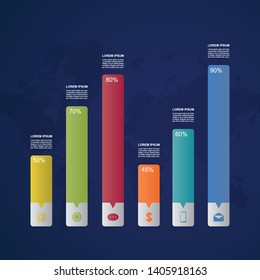 Bar Chart Graph Diagram Statistical Business Infographic Illustration