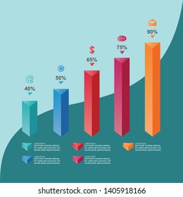 Bar Chart Graph Diagram Statistical Business Infographic Illustration